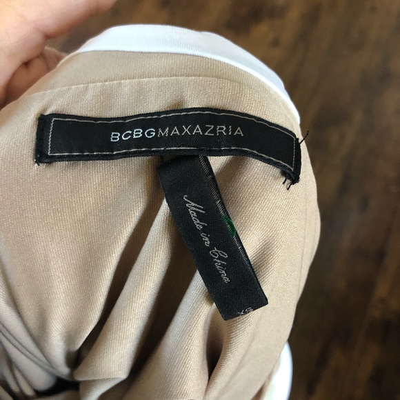 BCBG Vivia Bodycon Twisted Back Nude Mini Dress - Picture 5 of 6